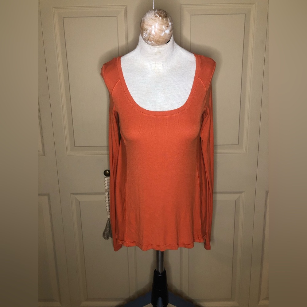 Free People long sleeve orange top oversized ax